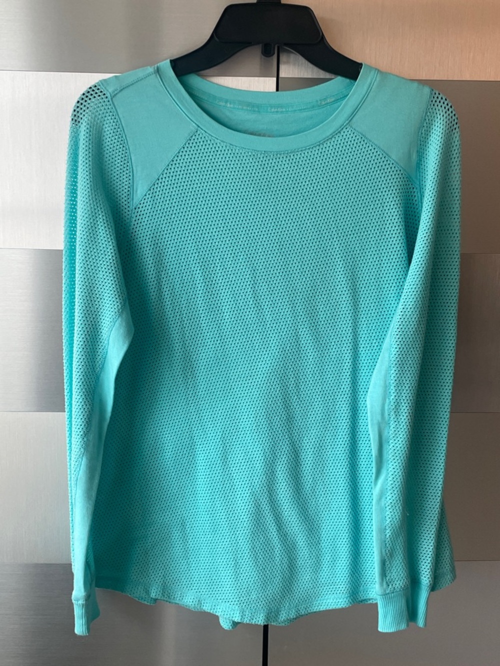 Calvin Klein Performance Turquoise breathable fabric top with cami lining SZ S